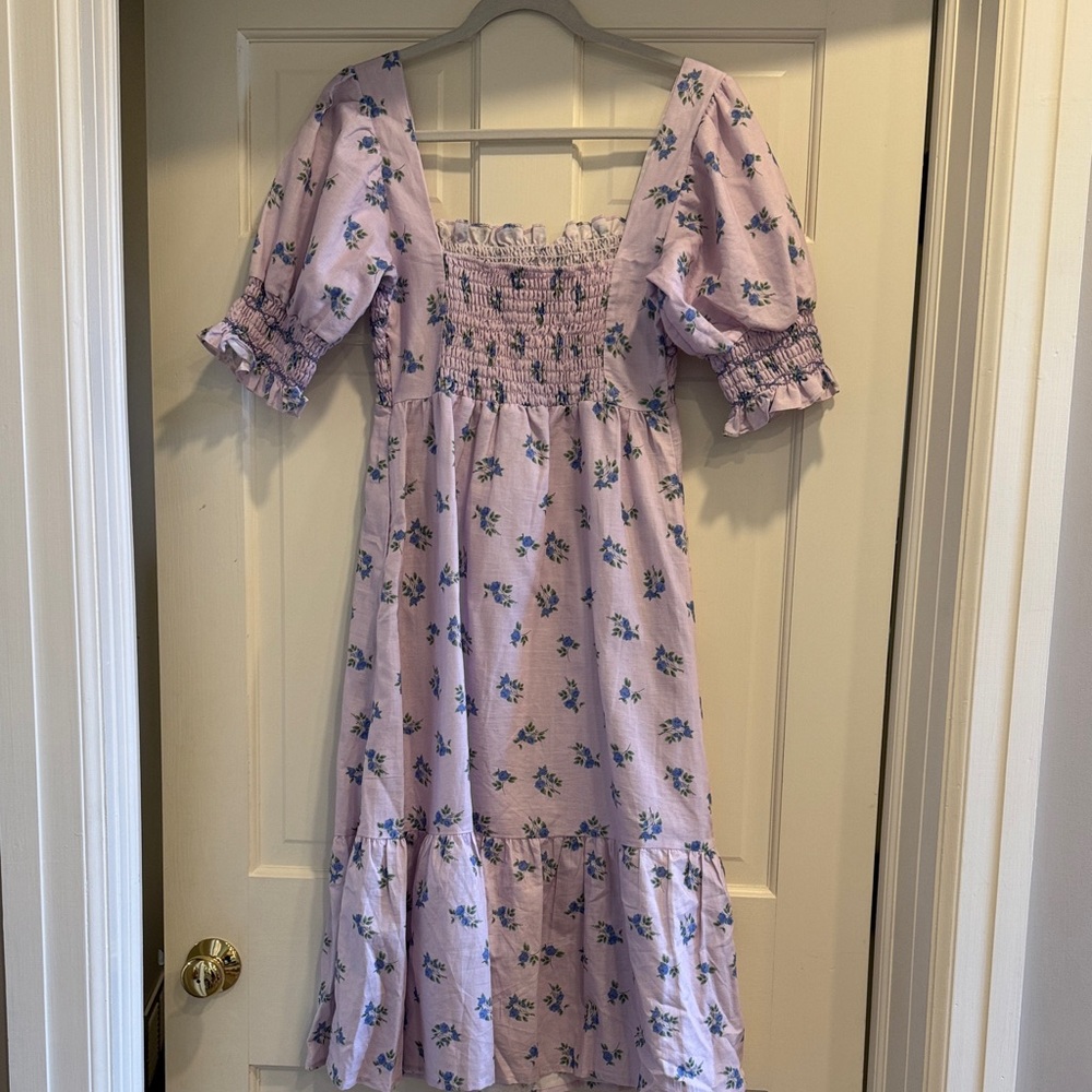 Dondolo Lilac Floral Ruffle Dress - Picture 4 of 6